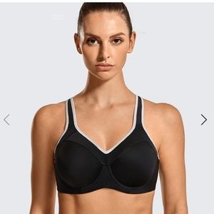 SYROKAN High Impact Full Support Racerback  Lined Underwire Running Sports Bra